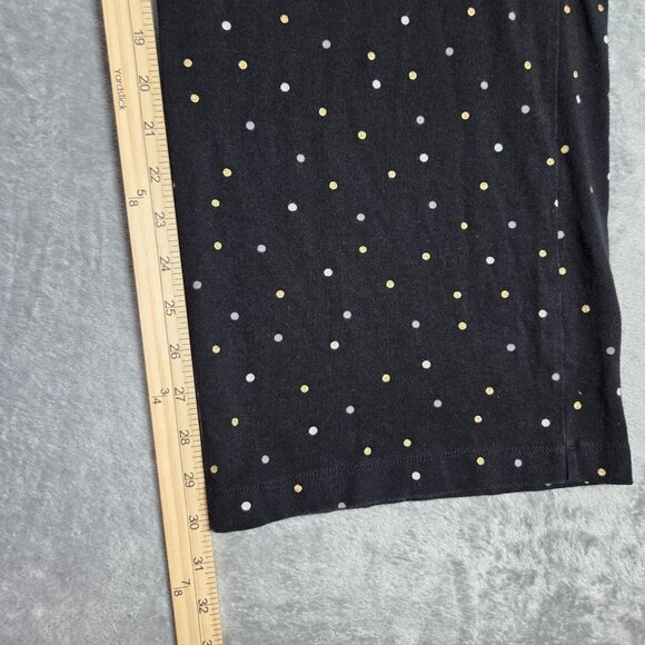 Soma Pajamas Black Gold Dot Long Sleeve Button Up M Top L Pants 2pc Set - Picture 13 of 13